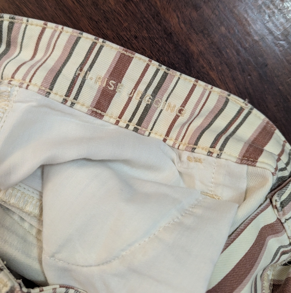 American Eagle Outfitters Striped Pants Hi-Rise Jeggings EUC Women's Size 14 - Picture 4 of 5